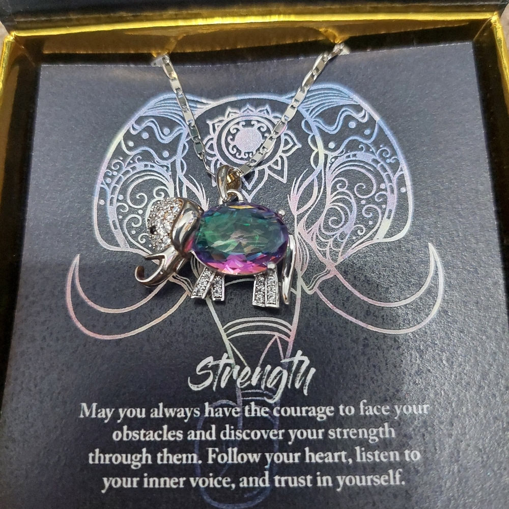 Multicolor Elephant Pendant‎ Necklace
